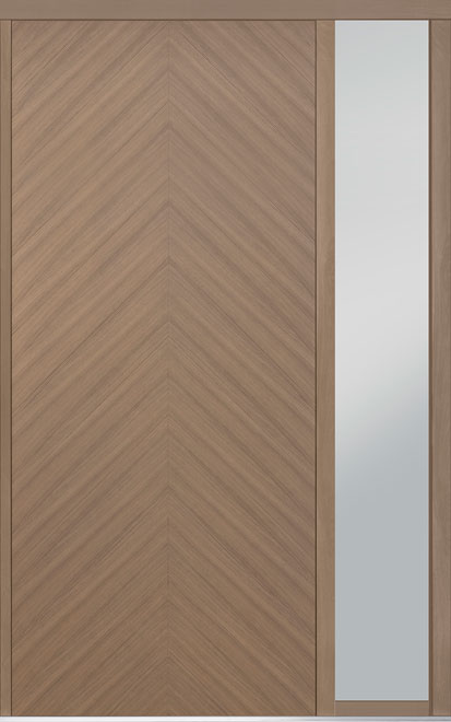 Pivot Oak-Wood-Veneer Wood Front Door  - GD-PVT-715 1SL18 48x108