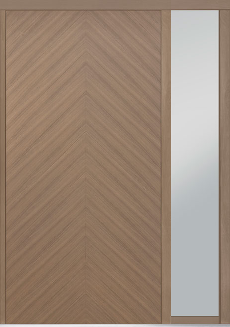 Pivot Oak-Wood-Veneer Wood Front Door  - GD-PVT-715 1SL18 48x96