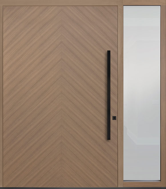 Pivot Oak-Wood-Veneer Wood Front Door  - GD-PVT-715 1SL24 60x966
