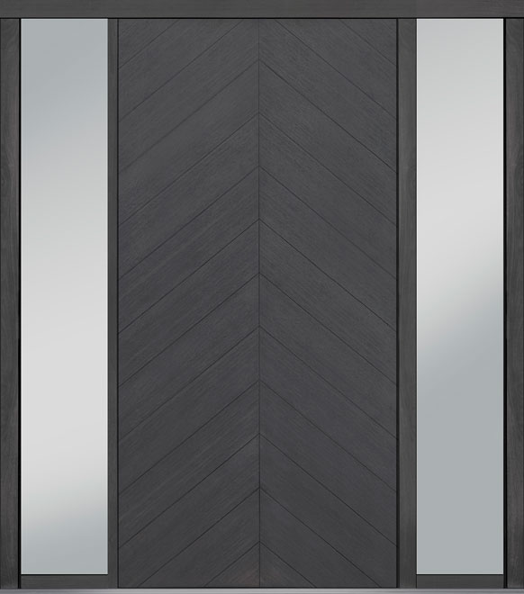 Pivot Oak-Wood-Veneer Wood Front Door  - GD-PVT-715 2SL18 48x96