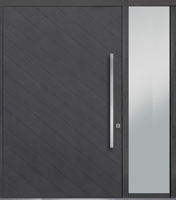Pivot Oak-Wood-Veneer Wood Front Door  - GD-PVT-716 1SL24 60x96