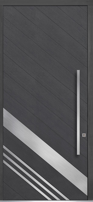Pivot Oak-Wood-Veneer Wood Front Door  - GD-PVT-716B 48x108