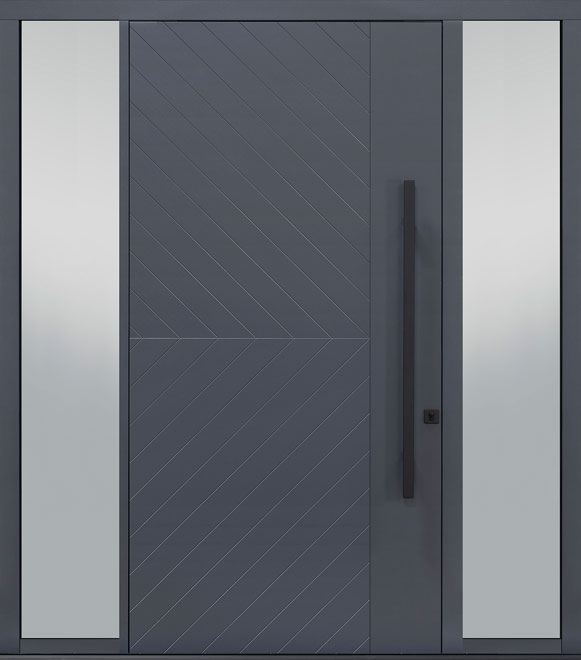 Pivot Mahogany-Wood-Veneer Wood Front Door  - GD-PVT-717 2SL18 48x96