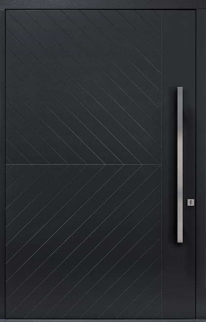 Pivot Mahogany-Wood-Veneer Wood Front Door  - GD-PVT-717 60x96