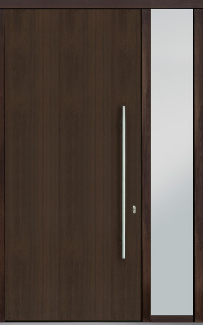 Pivot Mahogany-Wood-Veneer Wood Front Door  - GD-PVT-A1 1SL18 48x108