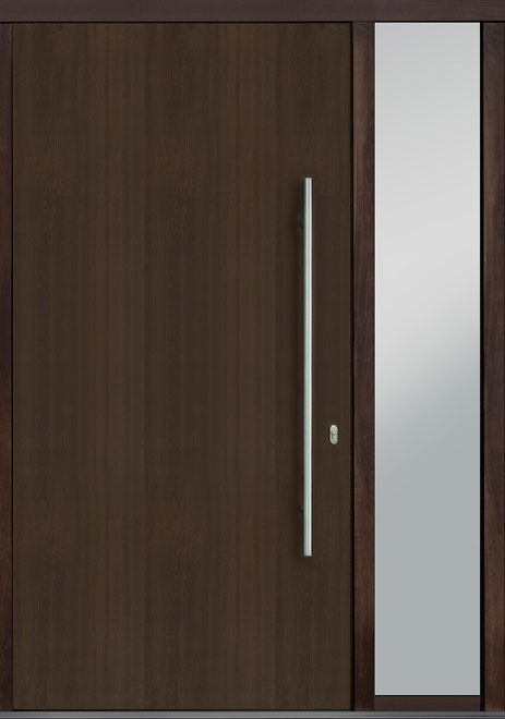 Pivot Mahogany-Wood-Veneer Wood Front Door  - GD-PVT-A1 1SL18 48x96