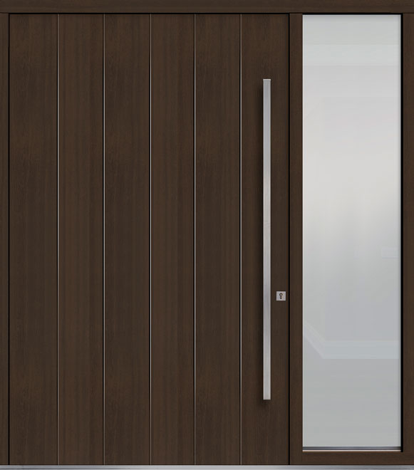 Pivot Mahogany-Wood-Veneer Wood Front Door  - GD-PVT-A2 60x96 1SL24