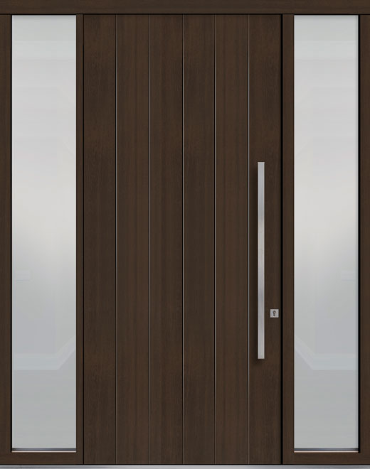 Pivot Mahogany-Wood-Veneer Wood Front Door  - GD-PVT-A2 48x108 2SL18