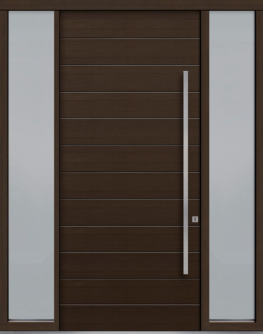 Pivot Mahogany-Wood-Veneer Wood Front Door  - GD-PVT-A3 2SL18 48x108