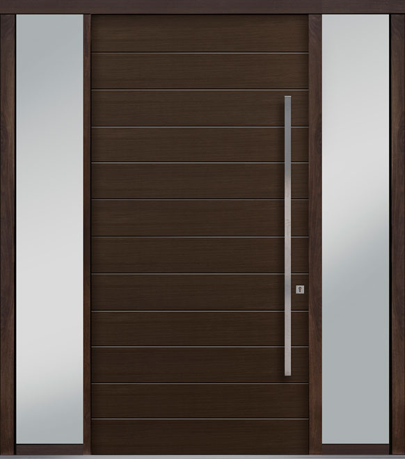 Pivot Mahogany-Wood-Veneer Wood Front Door  - GD-PVT-A3 2SL18 48x96