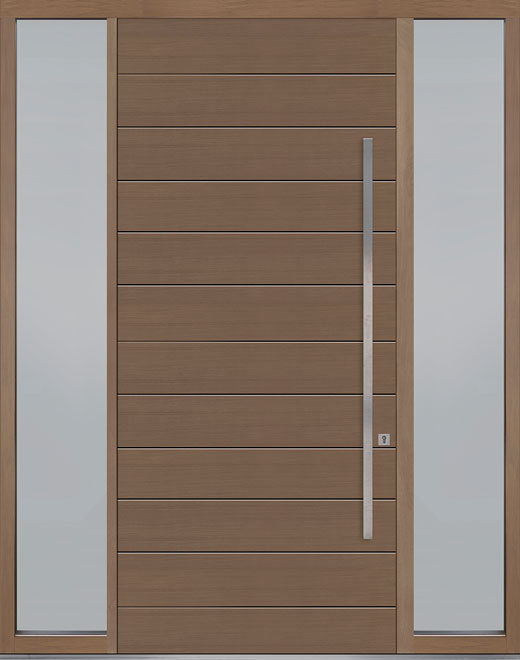 Pivot Oak-Wood-Veneer Wood Front Door  - GD-PVT-A3 2SL18 48x108