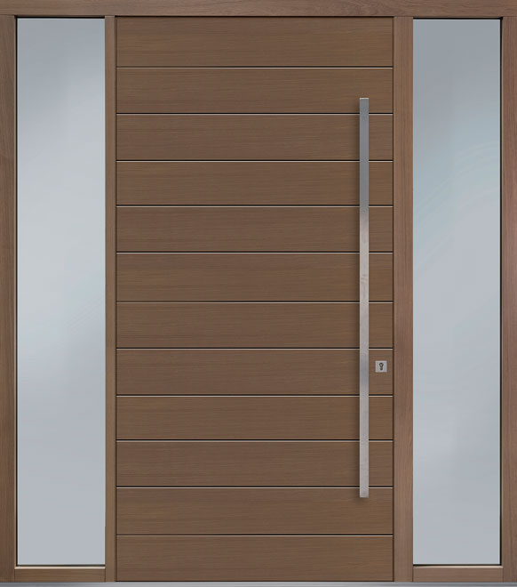 Pivot Oak-Wood-Veneer Wood Front Door  - GD-PVT-A3 2SL18 48x96