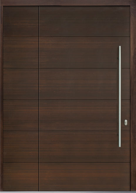 Pivot Mahogany-Wood-Veneer Wood Front Door  - GD-PVT-A4 SLS20 48x96