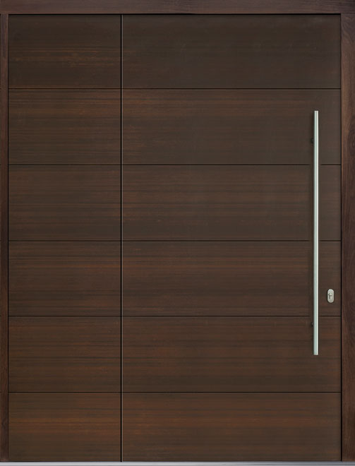 Pivot Mahogany-Wood-Veneer Wood Front Door  - GD-PVT-A4 SLS26 48x96