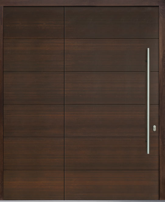 Pivot Mahogany-Wood-Veneer Wood Front Door  - GD-PVT-A4 SLS32 48x96