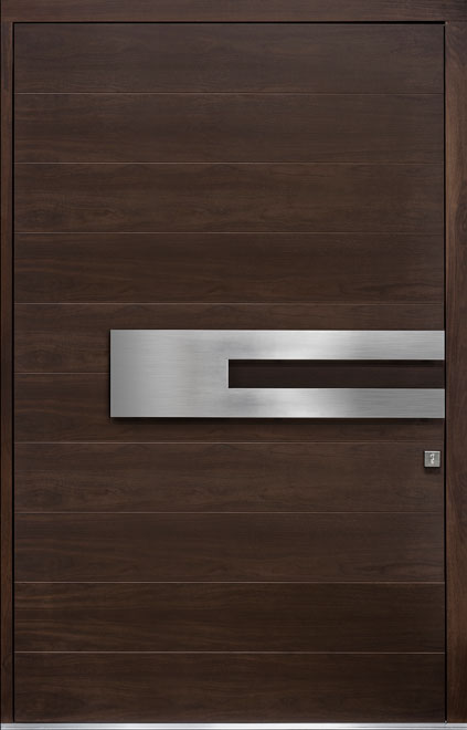 Pivot Mahogany-Wood-Veneer Wood Front Door  - GD-PVT-A4 60x96