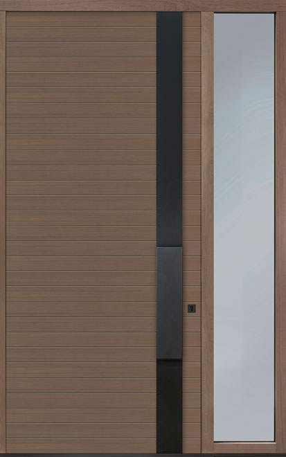 Pivot Oak-Wood-Veneer Wood Front Door  - GD-PVT-A5 1SL18 48x108