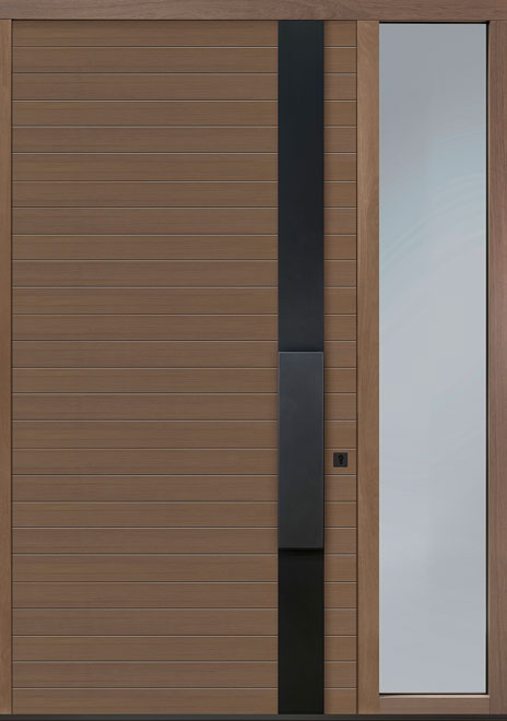 Pivot Oak-Wood-Veneer Wood Front Door  - GD-PVT-A5 1SL18 48x96
