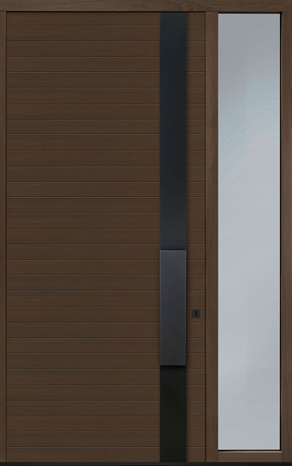Pivot Oak-Wood-Veneer Wood Front Door  - GD-PVT-A5 1SL18 48x108