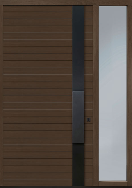 Pivot Oak-Wood-Veneer Wood Front Door  - GD-PVT-A5 1SL18 48x96