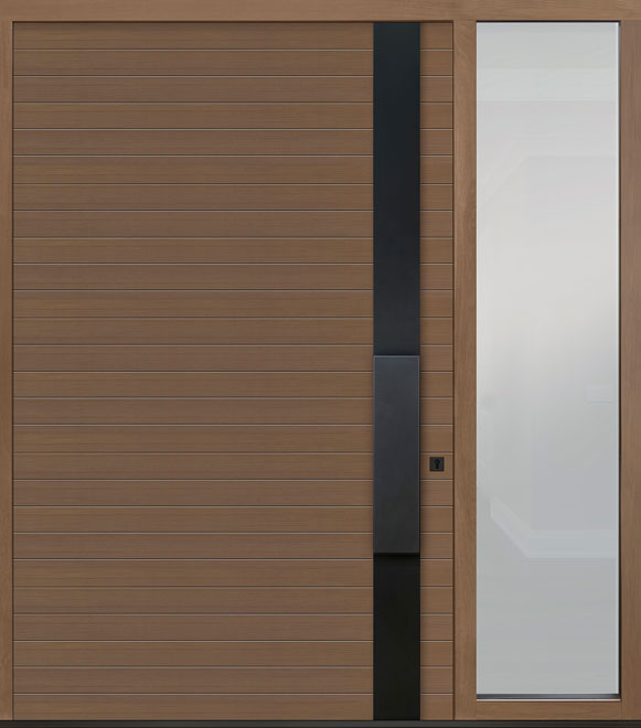 Pivot Oak-Wood-Veneer Wood Front Door  - GD-PVT-A5  1SL24 60x96