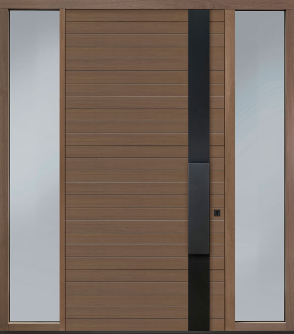 Pivot Oak-Wood-Veneer Wood Front Door  - GD-PVT-A5 2SL18 48x96