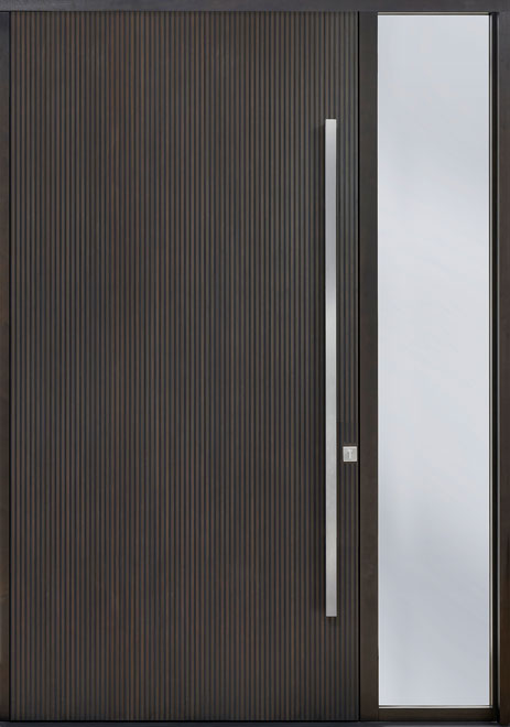 Pivot Mahogany-Wood-Veneer Wood Front Door  - GD-PVT-A6 1SL18 48x96