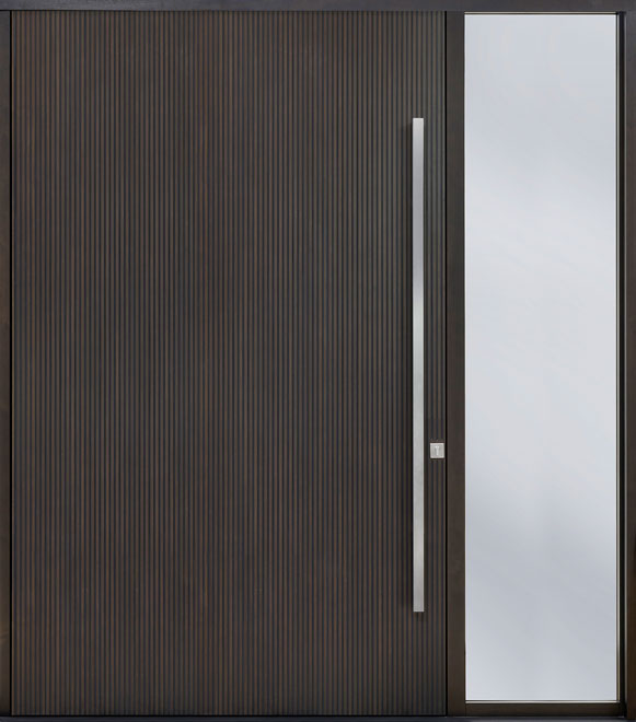 Pivot Mahogany-Wood-Veneer Wood Front Door  - GD-PVT-A6 1SL24 60x96