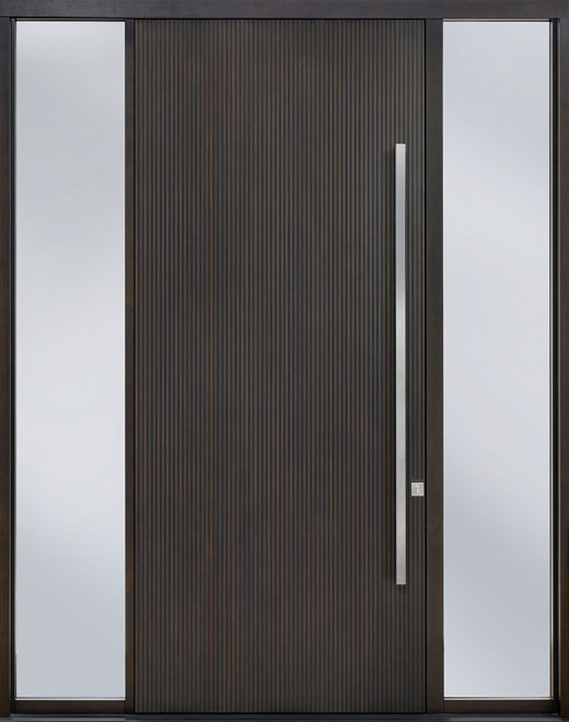Pivot Mahogany-Wood-Veneer Wood Front Door  - GD-PVT-A6 2SL18 48x108