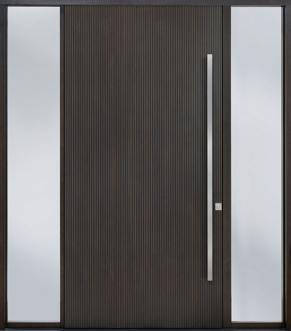 Pivot Mahogany-Wood-Veneer Wood Front Door  - GD-PVT-A6 2SL18 48x96