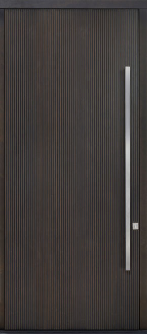 Pivot Mahogany-Wood-Veneer Wood Front Door  - GD-PVT-A6 48x108