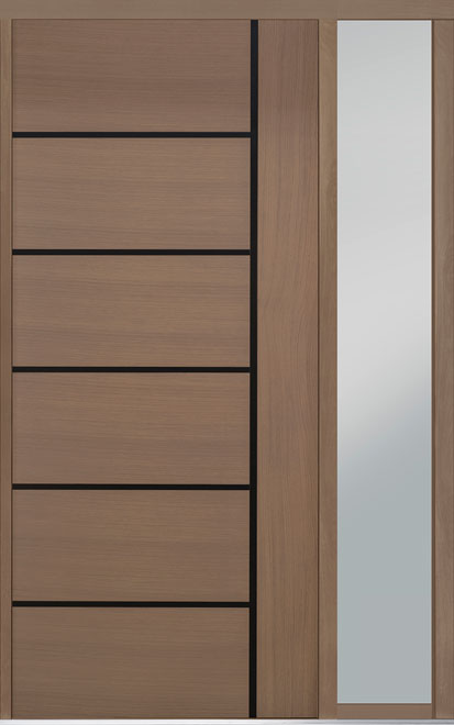 Pivot Oak-Wood-Veneer Wood Front Door  - GD-PVT-B1 1SL18 48x108