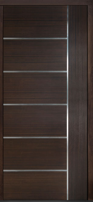 Pivot Mahogany-Wood-Veneer Wood Front Door  - GD-PVT-B1 48x108