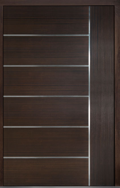 Pivot Mahogany-Wood-Veneer Wood Front Door  - GD-PVT-B1 60x96