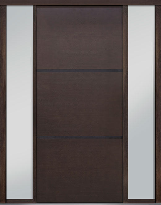 Pivot Mahogany-Wood-Veneer Wood Front Door  - GD-PVT-B4 2SL18 48x108