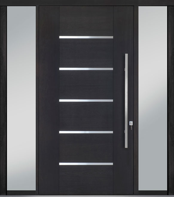 Pivot Mahogany-Wood-Veneer Wood Front Door  - GD-PVT-B5 2SL18 48x96