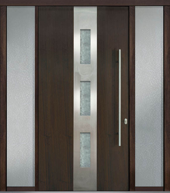 Pivot Mahogany-Wood-Veneer Wood Front Door  - GD-PVT-C2 2SL18 48x96