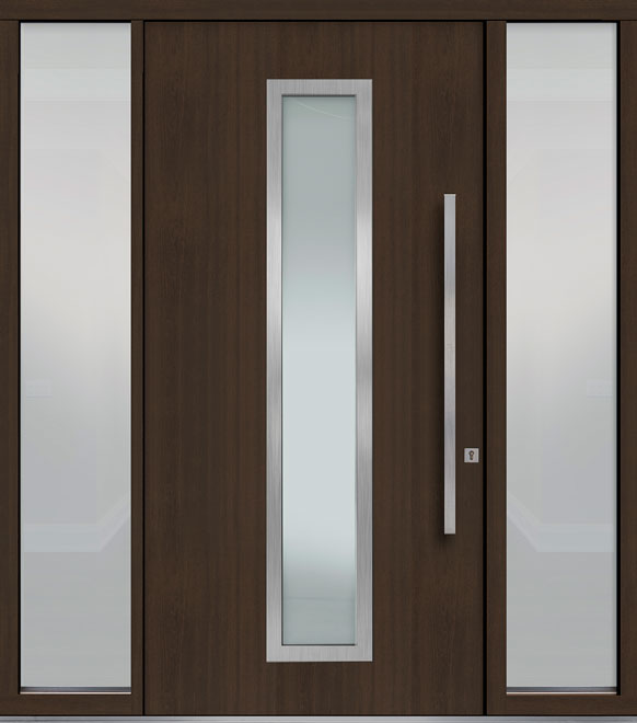 Pivot Mahogany-Wood-Veneer Wood Front Door  - GD-PVT-E4 2SL18 48x96