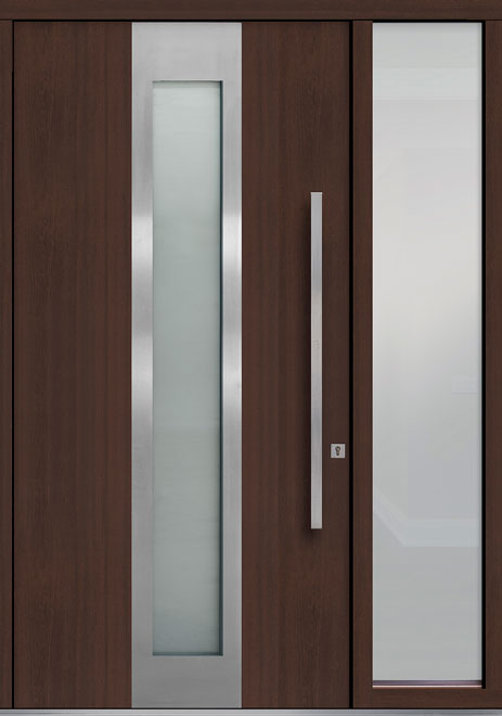 Pivot Mahogany-Wood-Veneer Wood Front Door  - GD-PVT-F4 1SL18 48x96