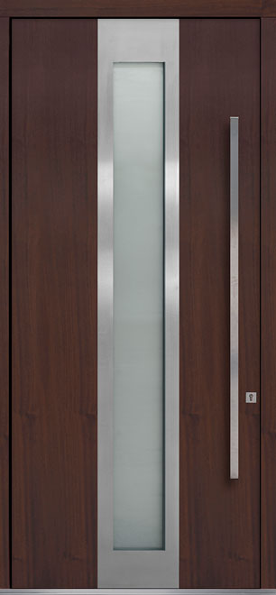 Pivot Mahogany-Wood-Veneer Wood Front Door  - GD-PVT-F4 48x108