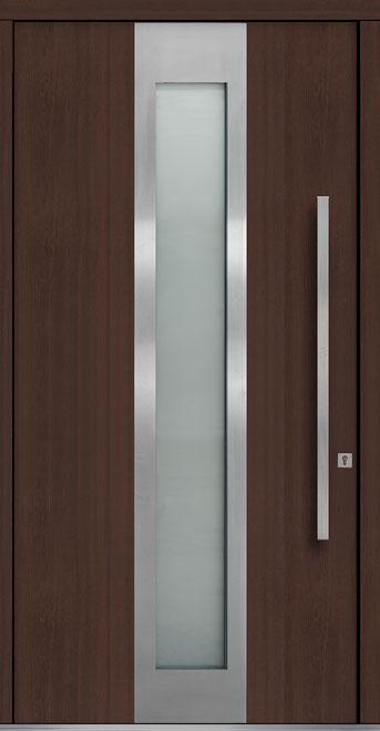 Pivot Mahogany-Wood-Veneer Wood Front Door  - GD-PVT-F4 48x96