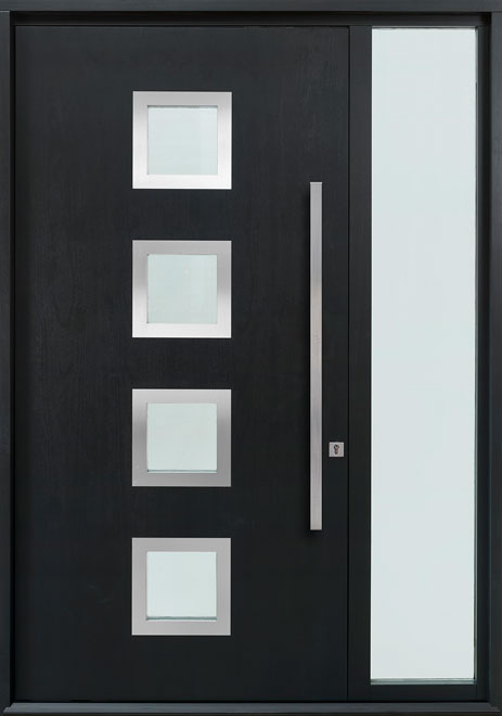 Pivot Mahogany Wood Front Door  - GD-PVT-H4-1SL CST