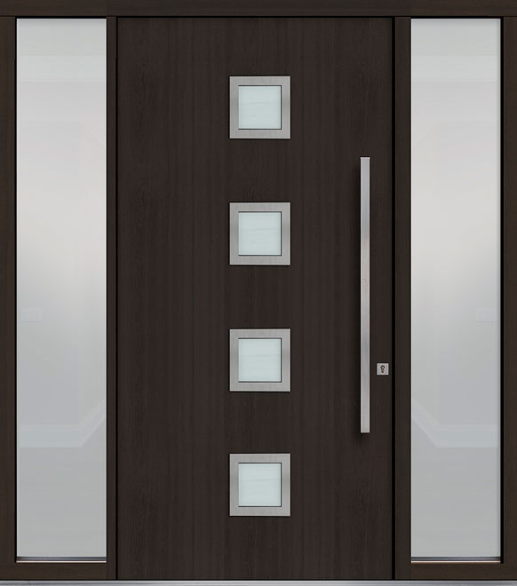 Pivot Mahogany-Wood-Veneer Wood Front Door  - GD-PVT-H4 2SL18 48x96