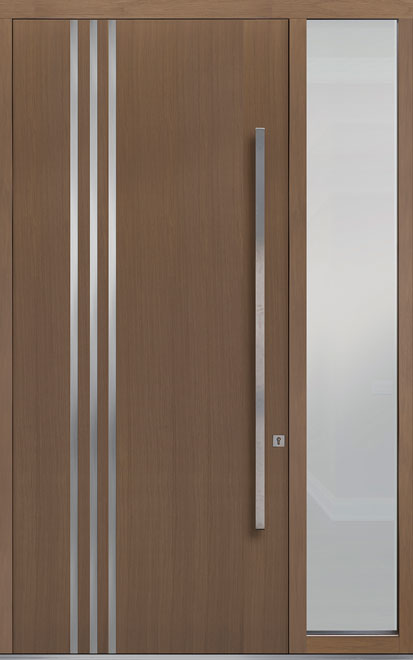 Pivot Oak-Wood-Veneer Wood Front Door  - GD-PVT-L1 1SL18 48x108