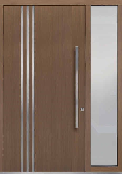 Pivot Oak-Wood-Veneer Wood Front Door  - GD-PVT-L1 1SL18 48x96