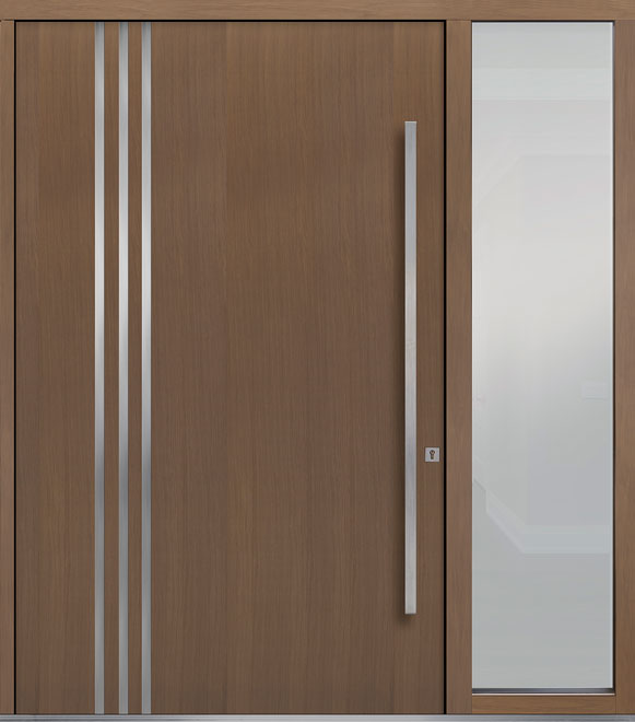 Pivot Oak-Wood-Veneer Wood Front Door  - GD-PVT-L1 1SL24  60x96
