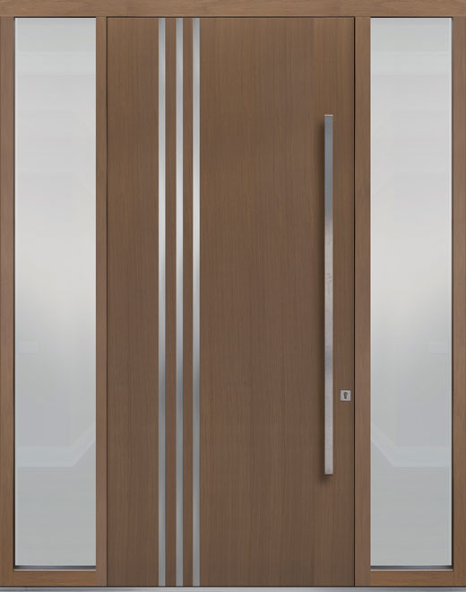 Pivot Oak-Wood-Veneer Wood Front Door  - GD-PVT-L1 2SL18 48x108