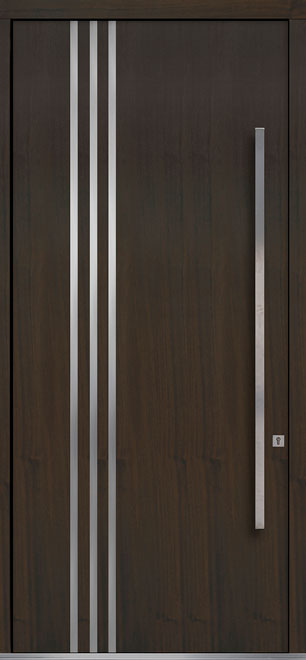 Pivot Mahogany-Wood-Veneer Wood Front Door  - GD-PVT-L1 48x108