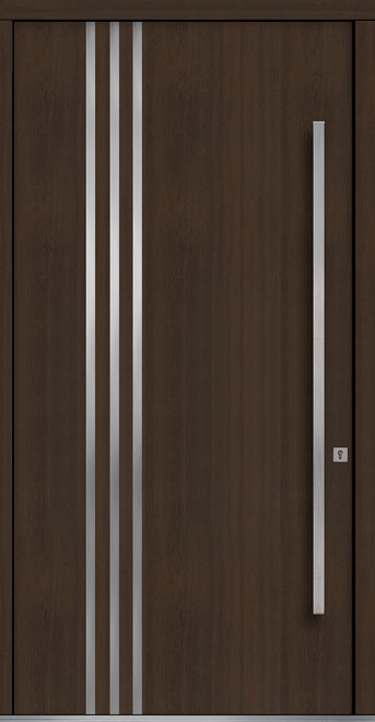 Pivot Mahogany-Wood-Veneer Wood Front Door  - GD-PVT-L1 48x96