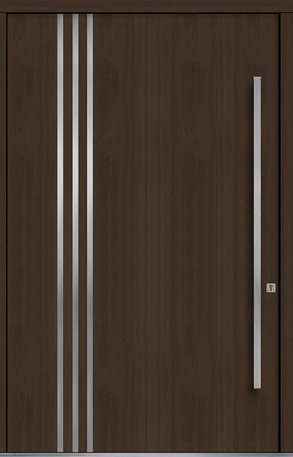 Pivot Mahogany-Wood-Veneer Wood Front Door  - GD-PVT-L1 60x96